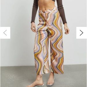 Urban outfitters high waisted silky swirl pants
